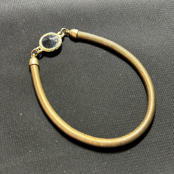 VYG Gold Tone Metal Coiled Bracelet with black accent. Unique find!! - Picture 6 of 7